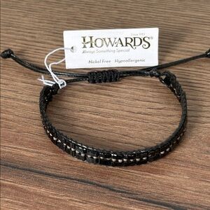 Howards Black Beaded Bracelet NWT
